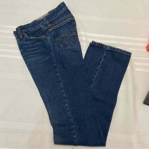 John B Stetson Womens Western Dark Denim Extra Long Straight Leg Jeans EUCSize 2 - Picture 2 of 12